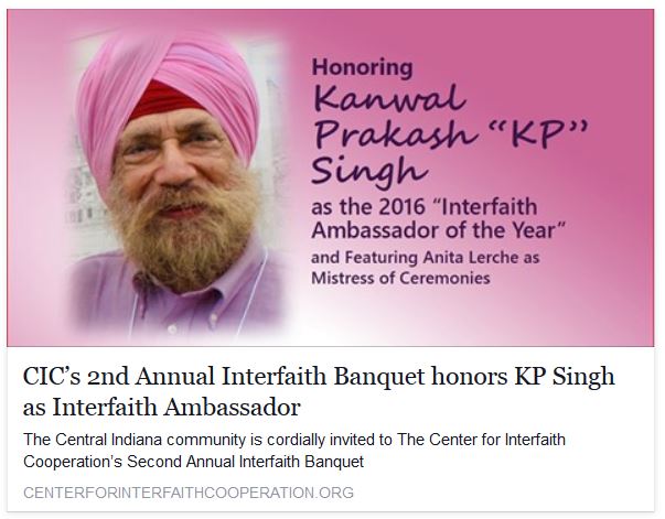 KP Singh Interfaith Ambassador of the Year Announcement