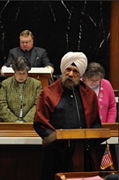 K.P. Singh delivers the invocation at the opening session of the 2010 Indiana General Assembly.