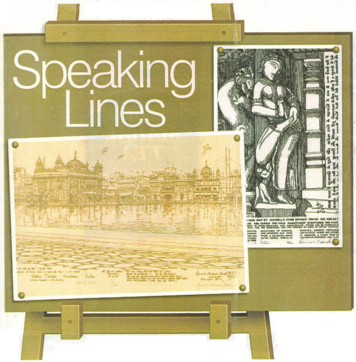 Drawings by K.P. Singh shown on an easel, along with the article title 'Speaking Lines'.