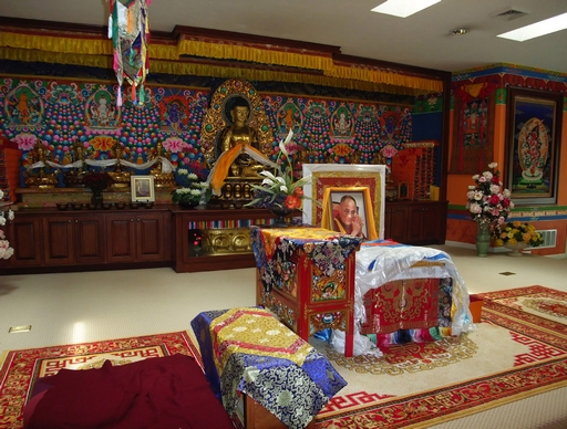 A photograph inside The Tibetan Mongolian Buddhist Cultural Center in Bloomington, Indiana