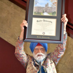 KP receiving his Honorary Doctorate from Butler University in 2017
