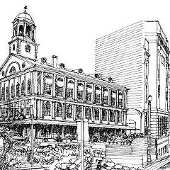 Boston, Massachusetts drawing