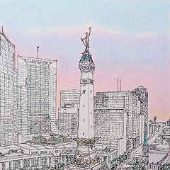 Monument Circle (Indianapolis) drawing