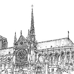 Notre Dame Cathedral drawing